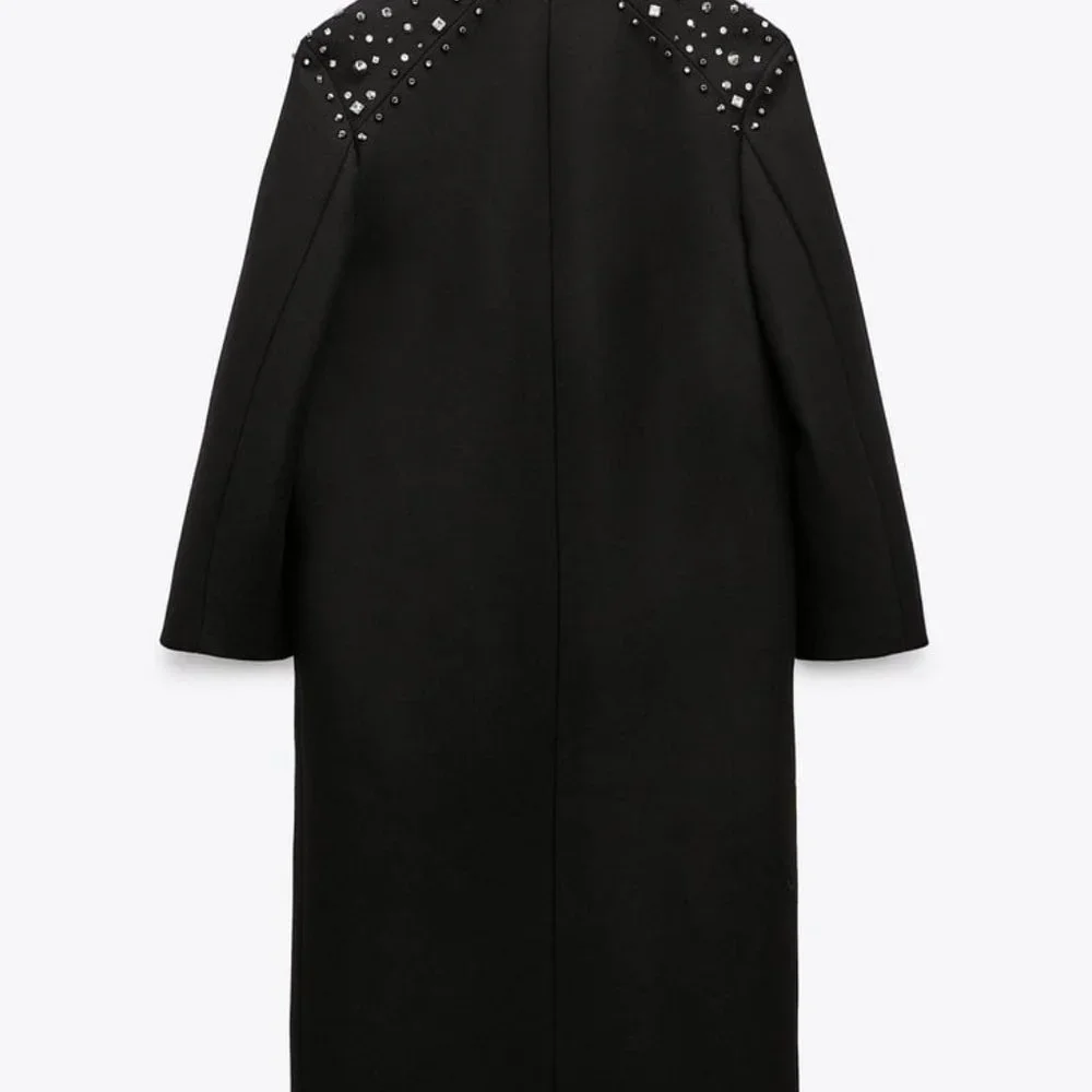ZARA STUDDED WOOL COAT LIMITED EDITION - Picture 4 of 8